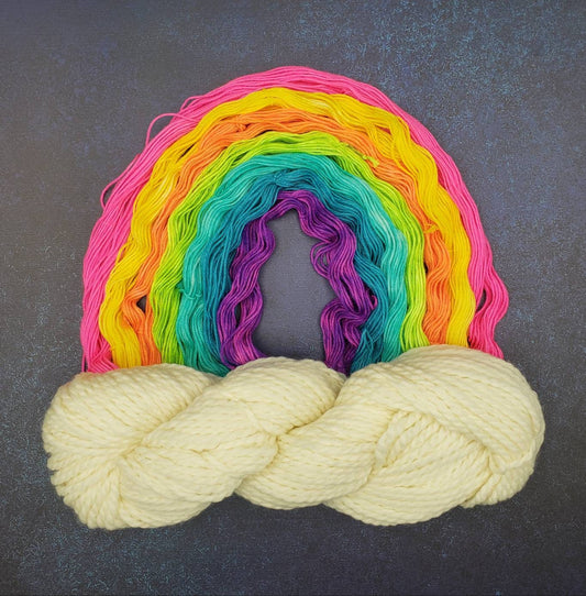 Acid Rainbow Set of Seven Neon Yarn Colors