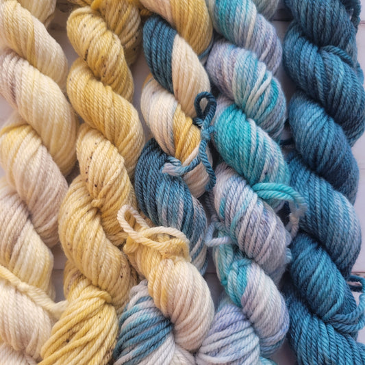 Moody Beach Set of Five Colorways in Sand and Blue