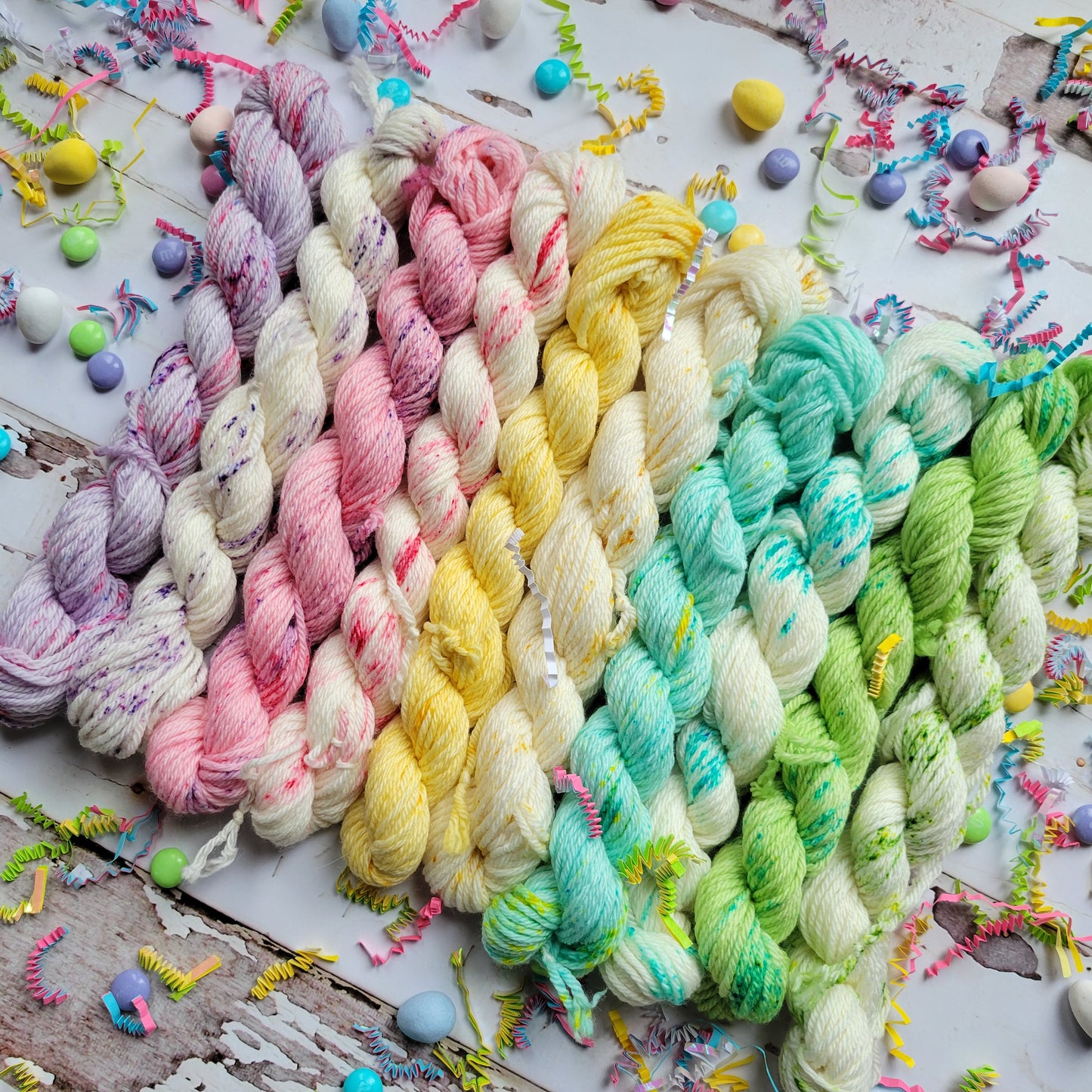 Confetti Mini Yarn Striping Set of 10 Coordinating Colors