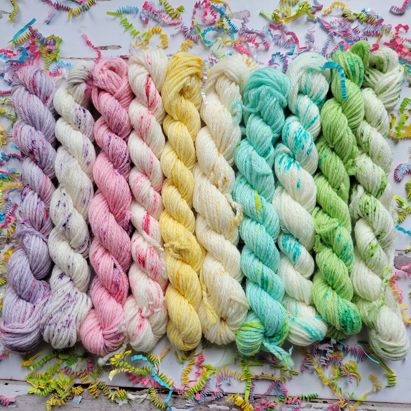 Confetti Mini Yarn Striping Set of 10 Coordinating Colors