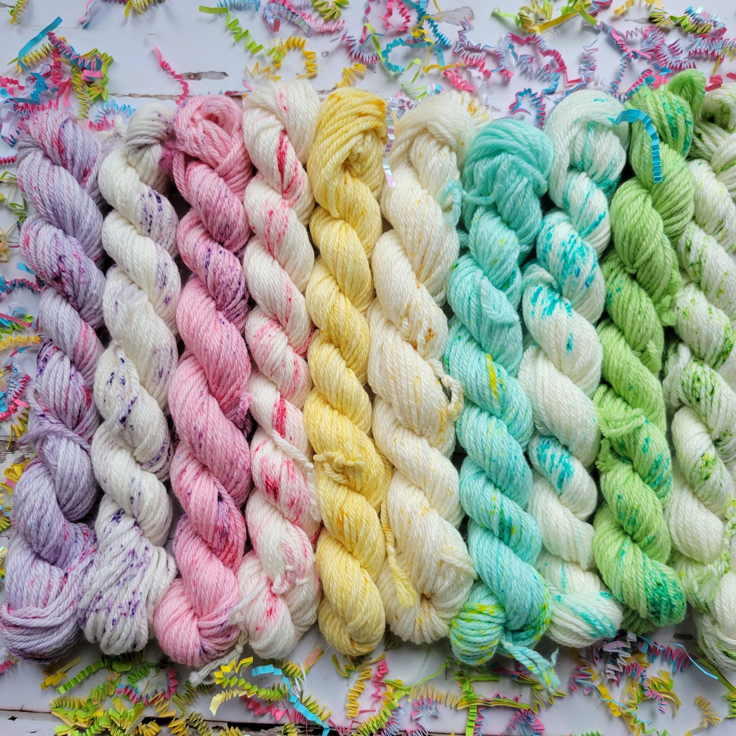 Confetti Mini Yarn Striping Set of 10 Coordinating Colors