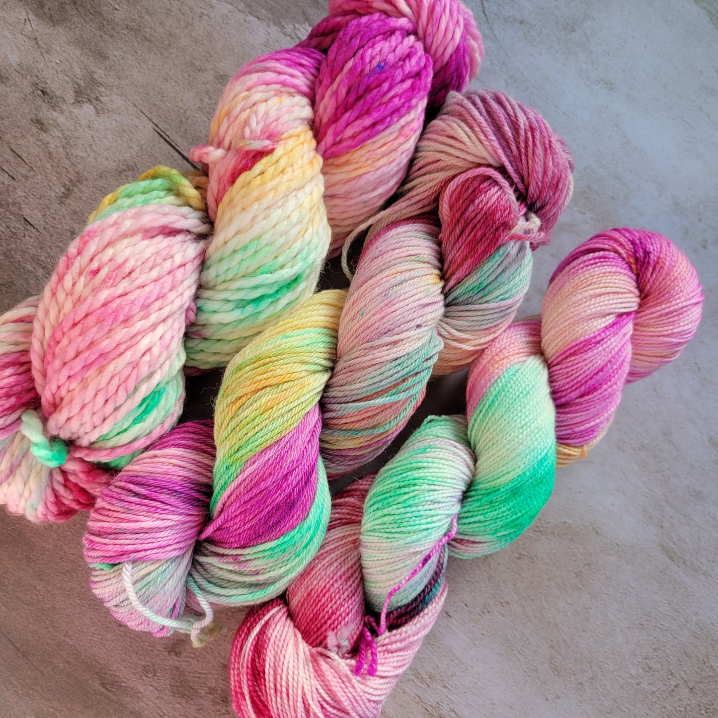 Sorbet Bright and Fun Hand Dyed Yarn