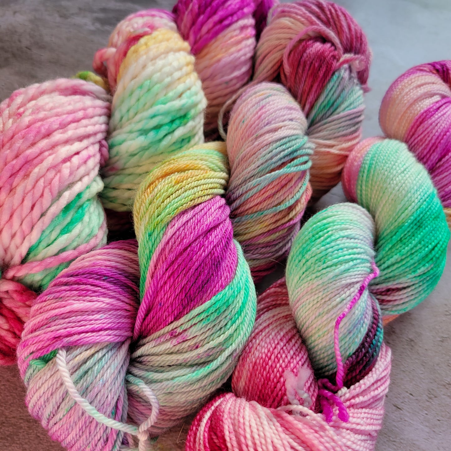 Sorbet Bright and Fun Hand Dyed Yarn