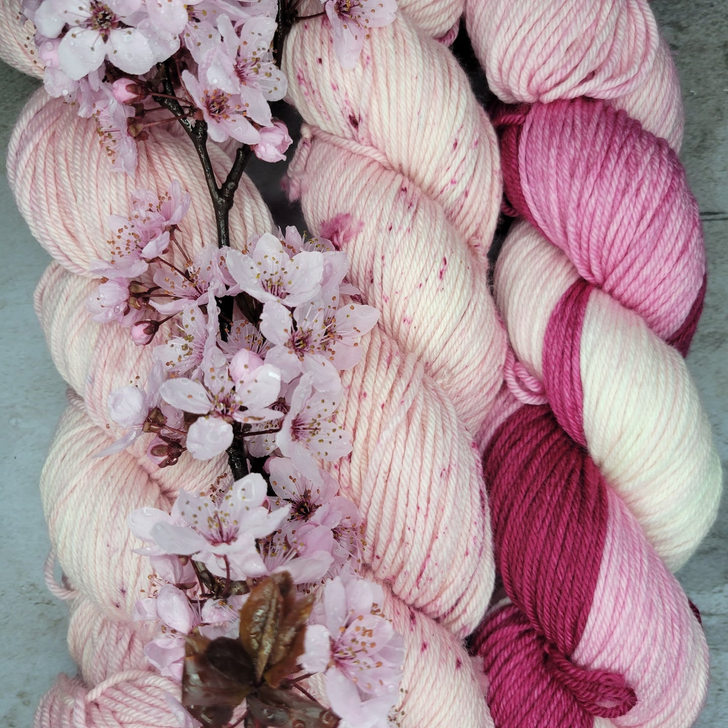 Hand Dyed Yarn in Cherry Blossom Set