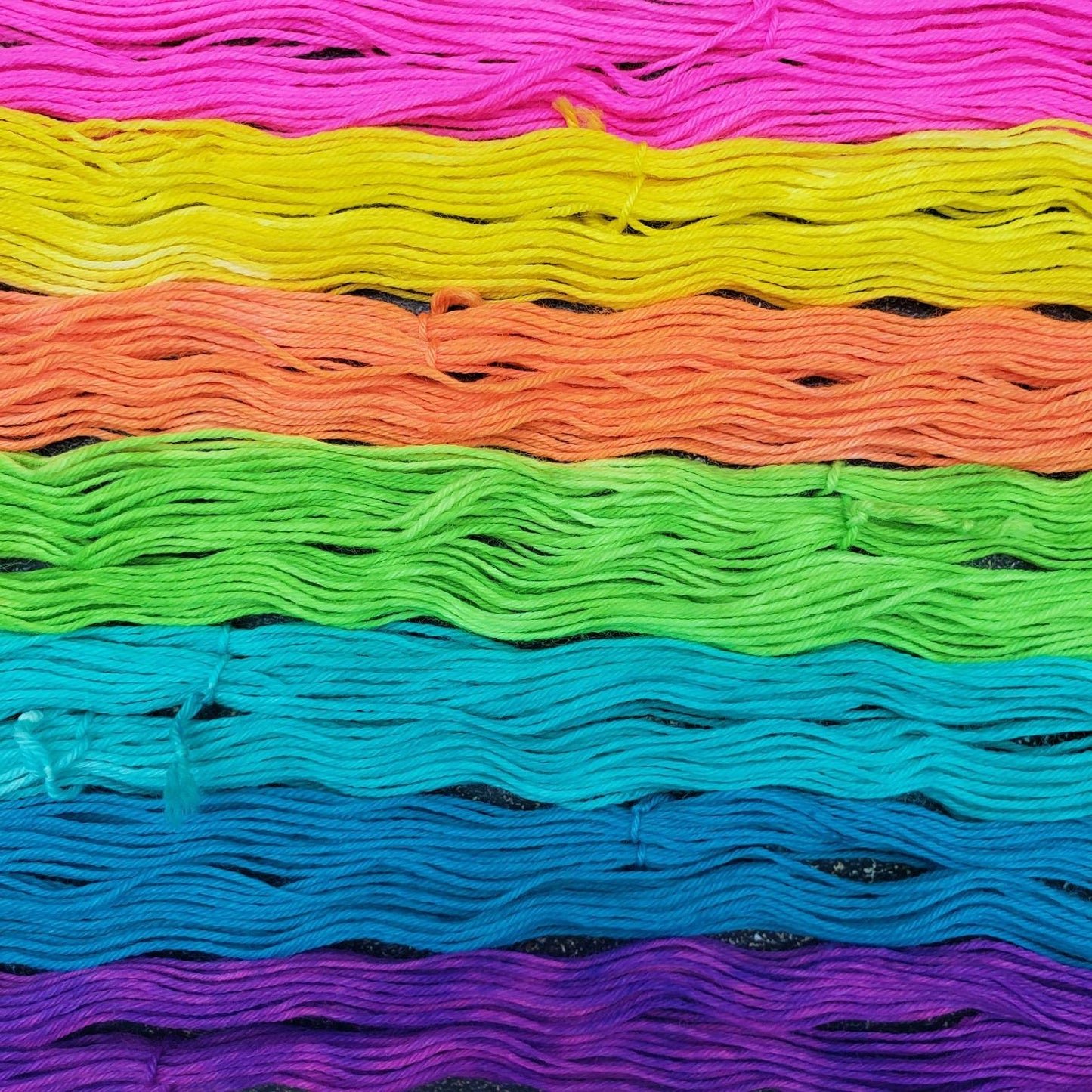 Acid Rainbow Set of Seven Neon Yarn Colors